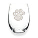 "The Queens' Jewels : Paw Print Jeweled Stemless Wineglass -"