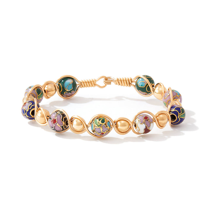 "Ronaldo Jewelry : Cloisonne Bracelet -Gifts for her - Gold jewelry - gold bracelet - Ronaldo bracelet "