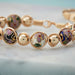 "Ronaldo Jewelry : Cloisonne Bracelet -Gifts for her - Gold jewelry - gold bracelet - Ronaldo bracelet "