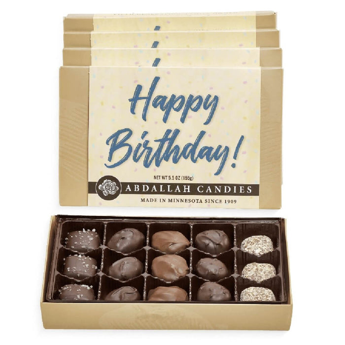 "Abdallah Candies : Greeting Card Box \"Happy Birthday\" Chocolate Assortment at Annie's Hallmark"