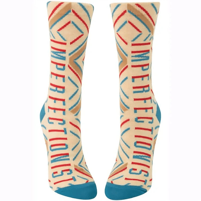 "Blue Q : Women's Crew Socks - \"Imperfectionist\" -"