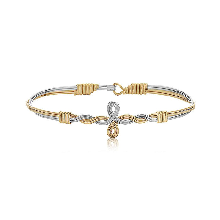 "Ronaldo Jewelry : Winding Paths Bracelet - 14K Gold Artist Wire and Silver with 14K Gold Artist Wire Wraps -"