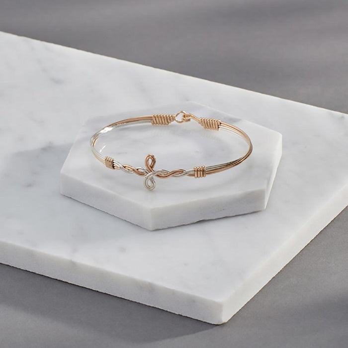 "Ronaldo Jewelry : Winding Paths Bracelet - 14K Gold Artist Wire and Silver with 14K Gold Artist Wire Wraps -"