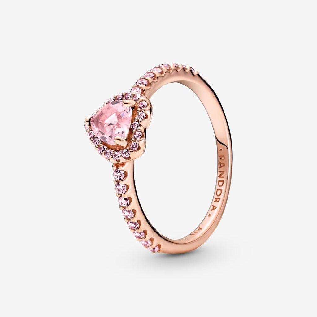 アクセサリー Pandora Sparkling Elevated Heart Ring PANDORA : Sparkling Elevated Heart Ring - Pink - Annies Hallmark