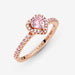 "PANDORA : Sparkling Elevated Heart Ring -"