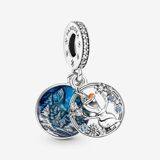 "PANDORA : Disney Frozen Snow Olaf Double Dangle Charm -"
