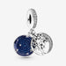 "PANDORA : Double Dangle Tree & Galaxy Moon Charm -"