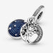 "PANDORA : Double Dangle Tree & Galaxy Moon Charm -"