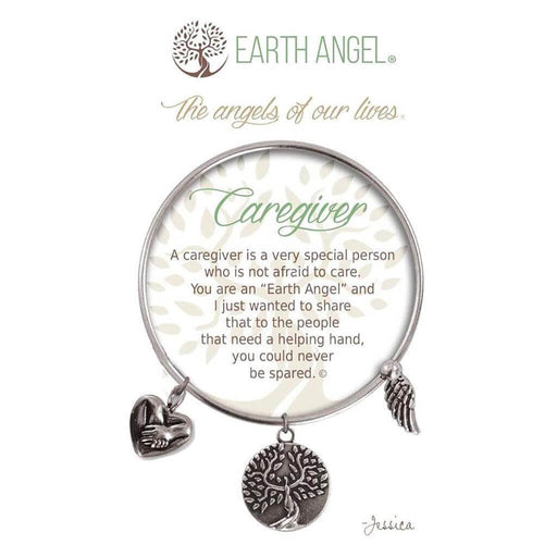"Earth Angel : Caregiver Bracelet in Silver -"