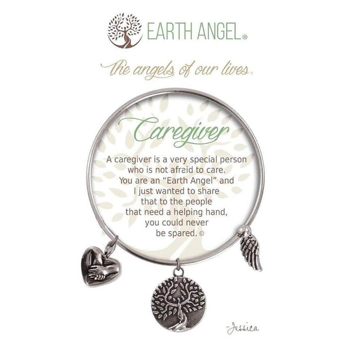 "Earth Angel : Caregiver Bracelet in Silver -"