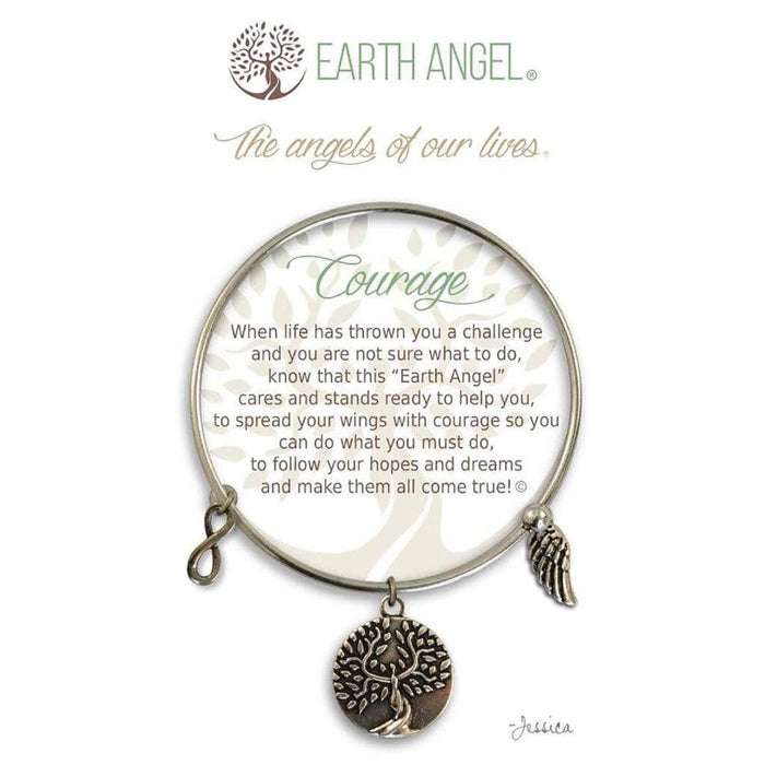 "Earth Angel : Courage Bracelet in Silver -"