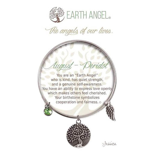 "Earth Angel : August - Peridot Bracelet in Silver -"