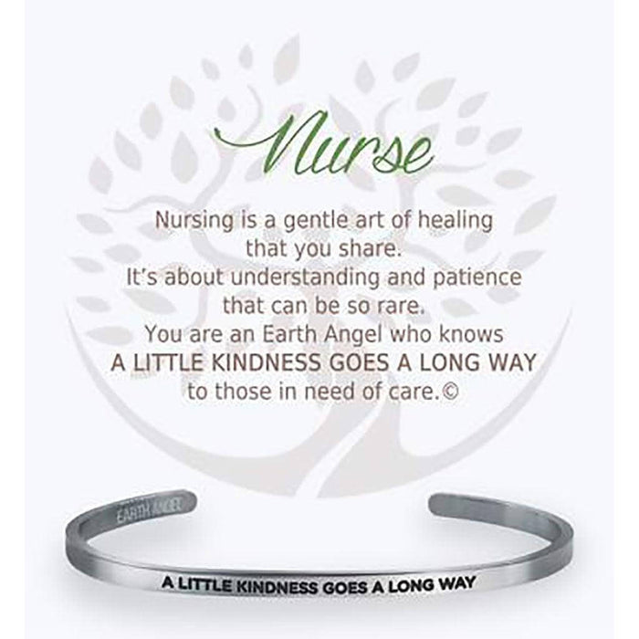 "Earth Angel : Nurse Cuff Bracelet in Silver -"