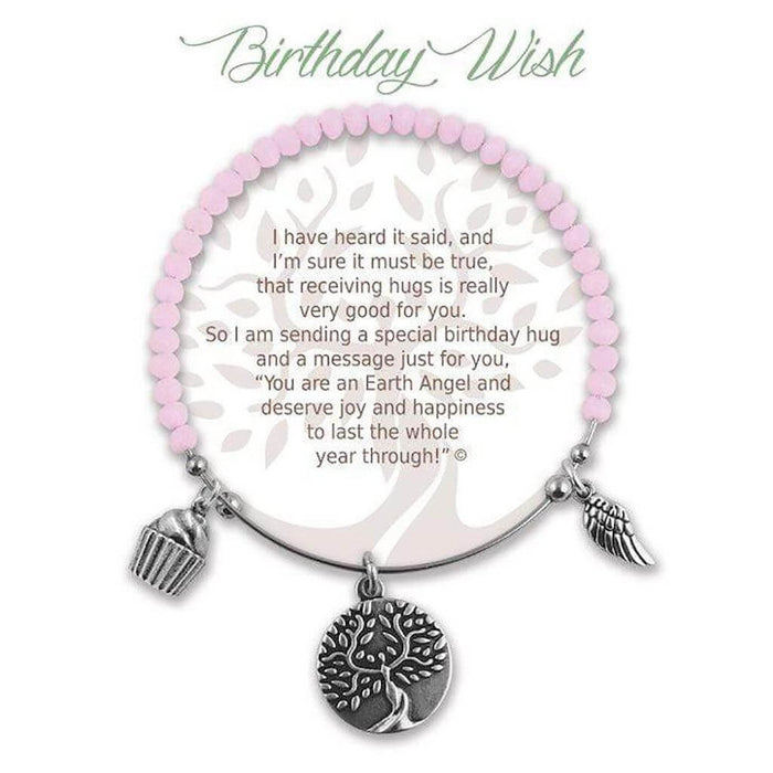 "Earth Angel : Birthday Wish Radiant Pink Stone Bracelet -"