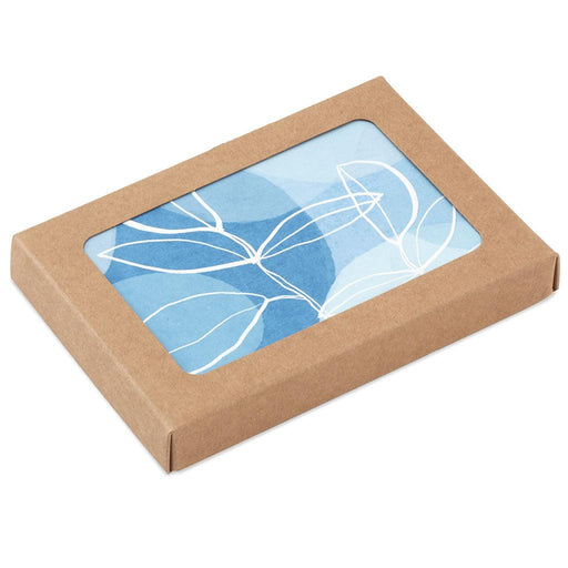 "Hallmark : Leaf Outlines on Blue Blank Note Cards, Box of 10 -"