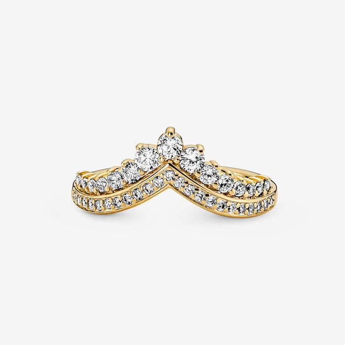 "PANDORA : Pandora Timeless Wish Tiara Ring - Gold Plated -"