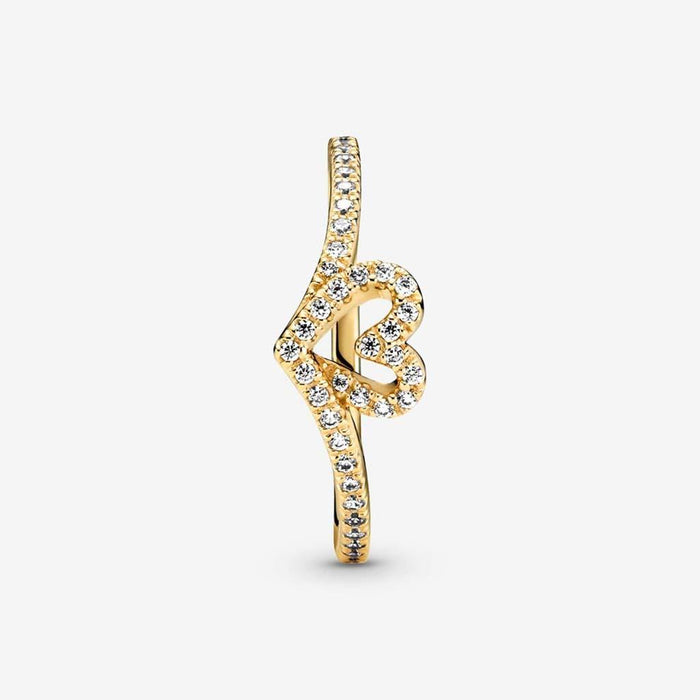 Hallmark Pandora Rings PANDORA : Pandora Timeless Wish Sparkling Heart Ring - Gold Plated ...