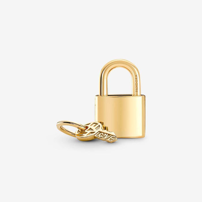 "PANDORA : Padlock & Key Dangle Charm -"