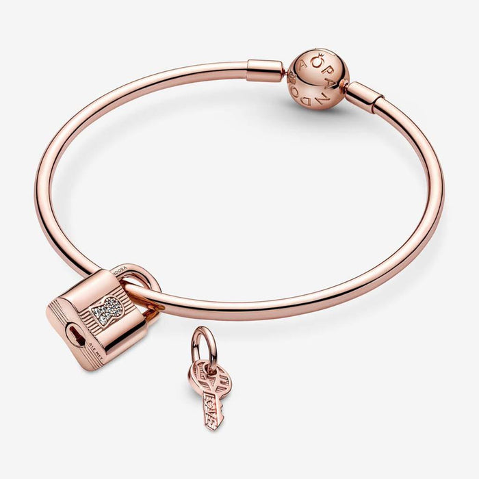 "PANDORA : Padlock & Key Dangle Charm -"