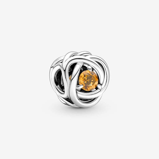 "PANDORA : November Honey Eternity Circle Charm - Birthstone - Pandora birthstone - November birthstone"