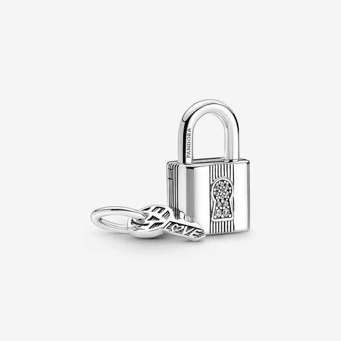 "PANDORA : Padlock and Key Dangle Charm -"