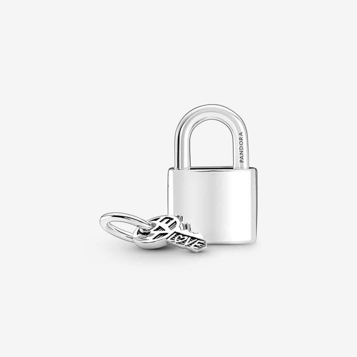 "PANDORA : Padlock and Key Dangle Charm -"