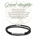 "Earth Angel : Grand-Daughter Black Leather Bracelet -"