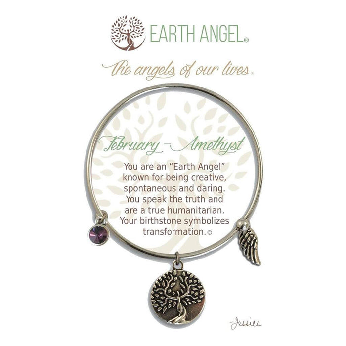 "Earth Angel : February - Amethyst Birthstone Bracelet -"