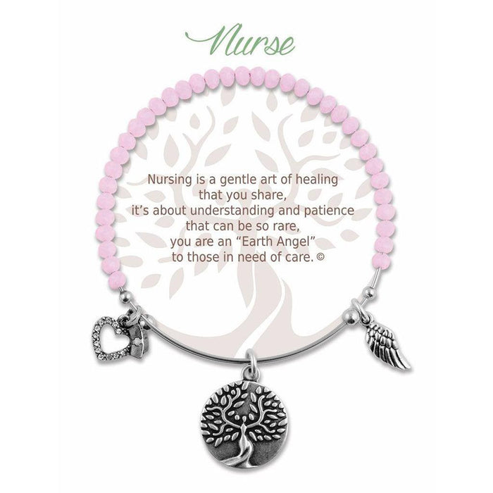 "Earth Angel : Nurse Radiant Pink Stone Bracelet -"