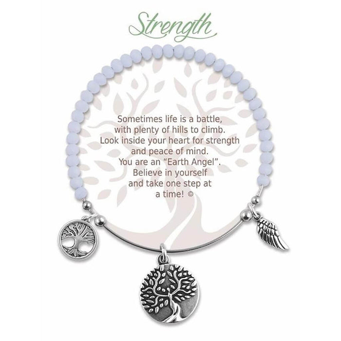 "Earth Angel : Strength Radiant White Stone Bracelet -"