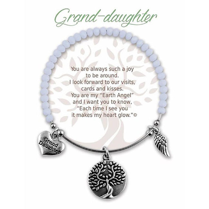 "Earth Angel : Grand-Daughter Radiant White Stone Bracelet -"
