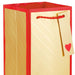 "Hallmark : 13\" Gold Stripes and Red Border Wine Bottle Gift Bag -"