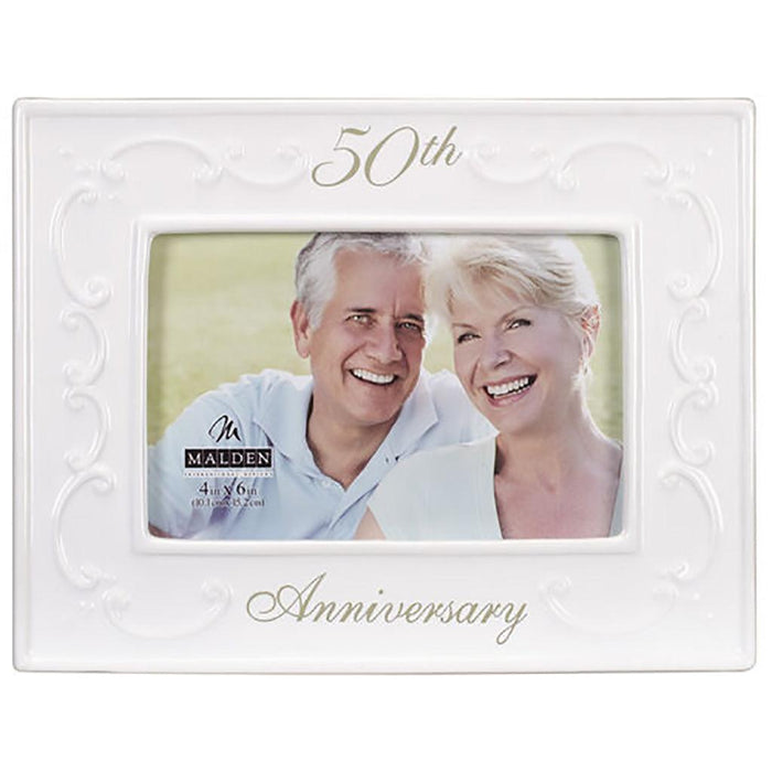 "Malden : 4X6 50th Anniversary Ceramic Frame -"