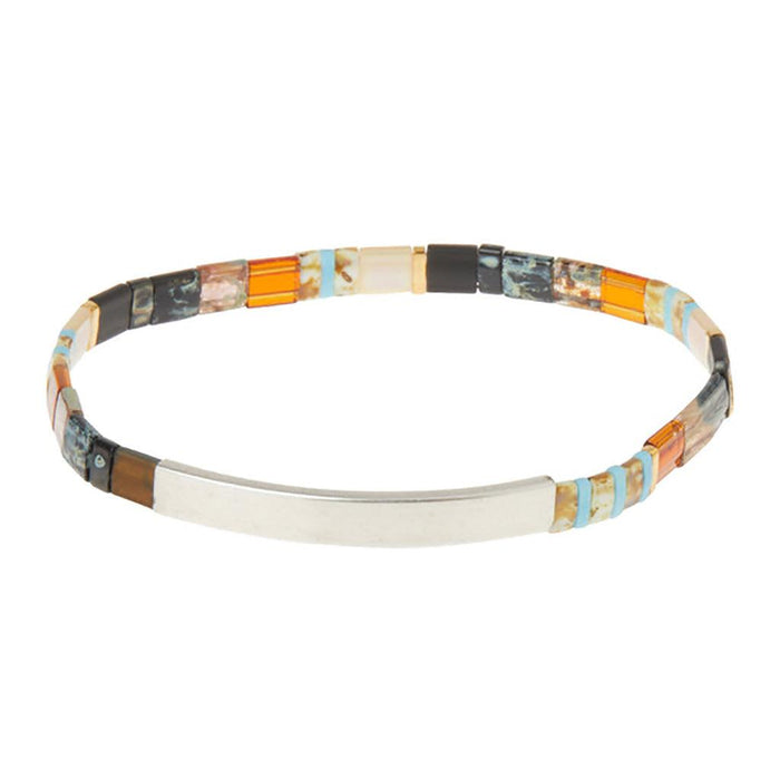"Scout Curated Wears : Good Karma Miyuki Bracelet | Gratitude - Earth/Sky/Silver -"