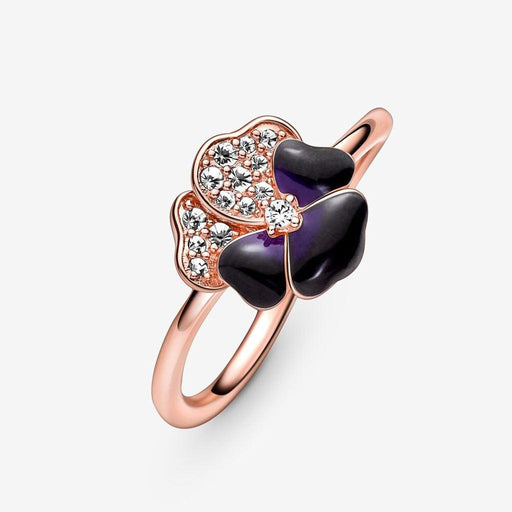 "PANDORA : Deep Purple Pansy Flower Ring -"