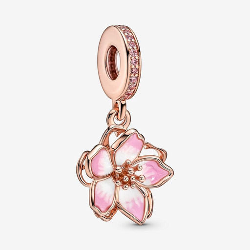 "PANDORA : Cherry Blossom Dangle Charm -"