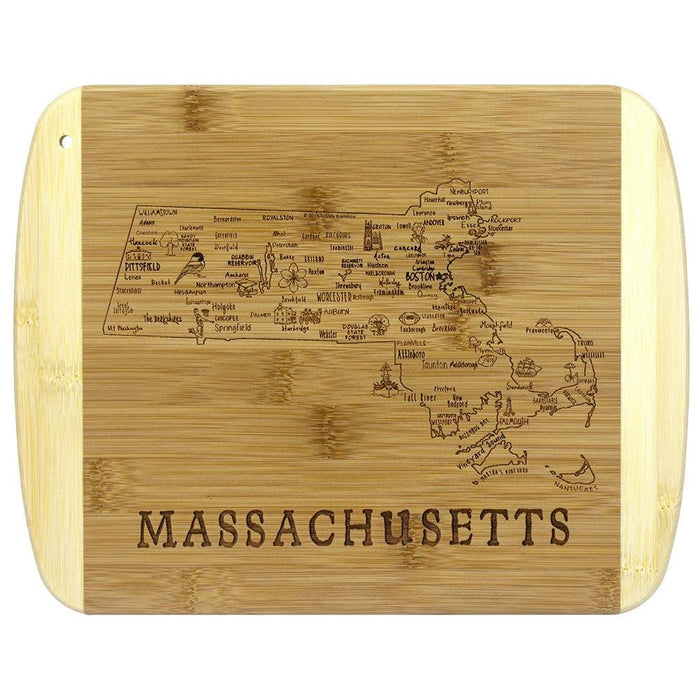 "A Slice of Life Massachusetts Serving and Cutting Board -"
