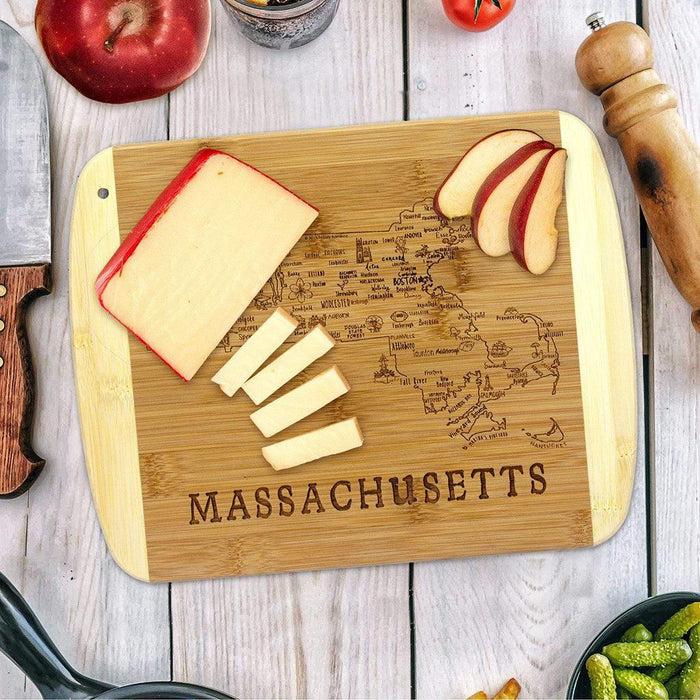 "A Slice of Life Massachusetts Serving and Cutting Board -"