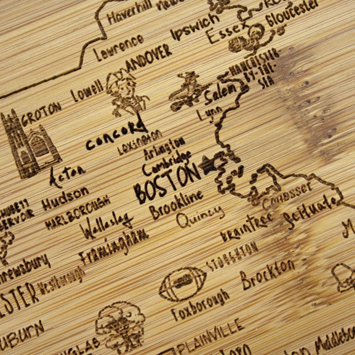 "A Slice of Life Massachusetts Serving and Cutting Board -"