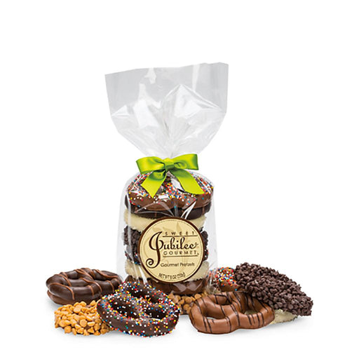 "Sweet Jubilee : Spring Chocolate-Covered Pretzel Twists Gift Bag (8 Twists) - Sweet Jubilee : Spring Chocolate-Covered Pretzel Twists Gift Bag (8 Twists) - Annies Hallmark and Gretchens Hallmark, Sister Stores"