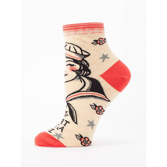 "Blue Q : Women's Ankle Socks - \"Fight Like a Girl\" -"