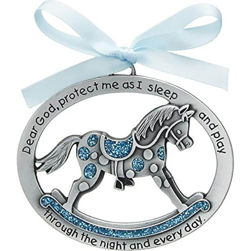 "Cathedral Art : Blue Horse Crib Medal -"