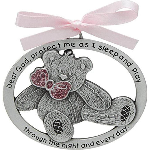 "Cathedral Art : Pink Teddy Bear Crib Medal -"