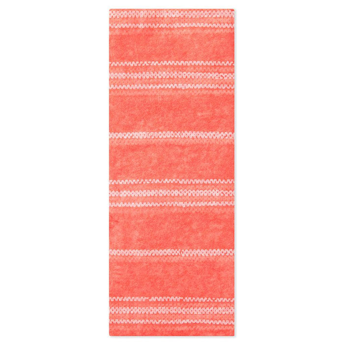 "Hallmark : Coral Stripe Tissue Paper, 6 sheets -"