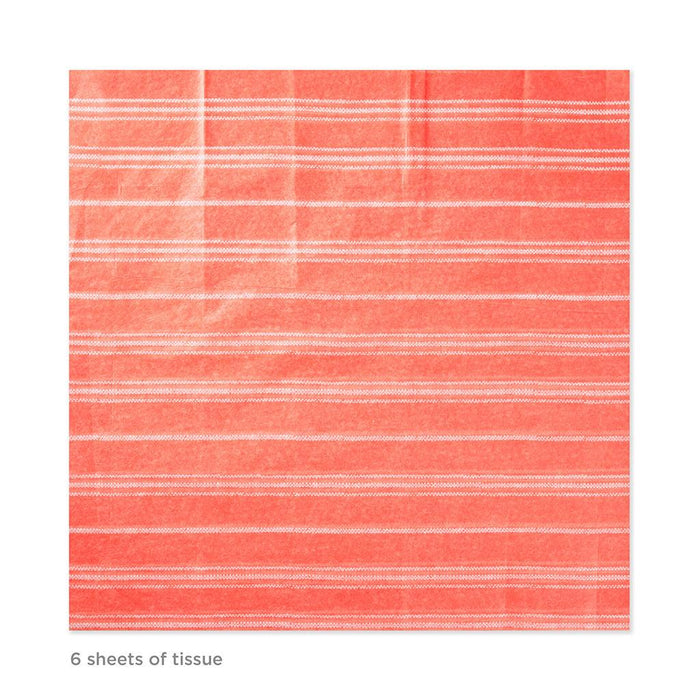 "Hallmark : Coral Stripe Tissue Paper, 6 sheets -"