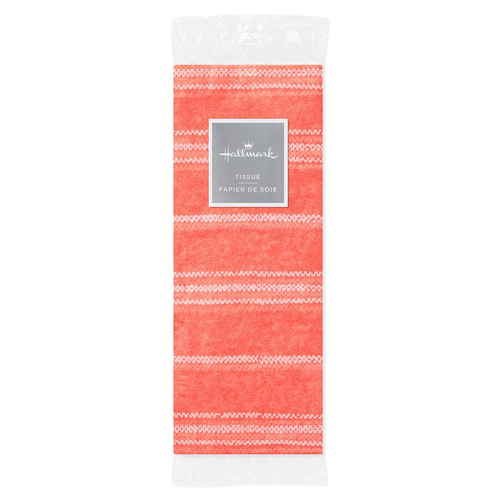 "Hallmark : Coral Stripe Tissue Paper, 6 sheets -"