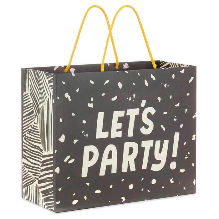 "Hallmark : 7.7\" Horizontal Let's Party Medium Gift Bag -"