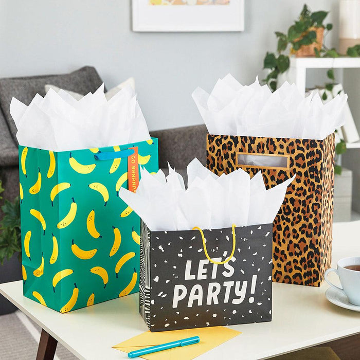 "Hallmark : 7.7\" Horizontal Let's Party Medium Gift Bag -"