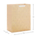 "Hallmark : 13\" Gold Geometric on Tan Large Gift Bag -"