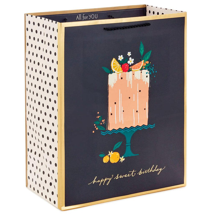 "Hallmark : 13\" Happy Sweet Birthday Cake Large Gift Bag -"